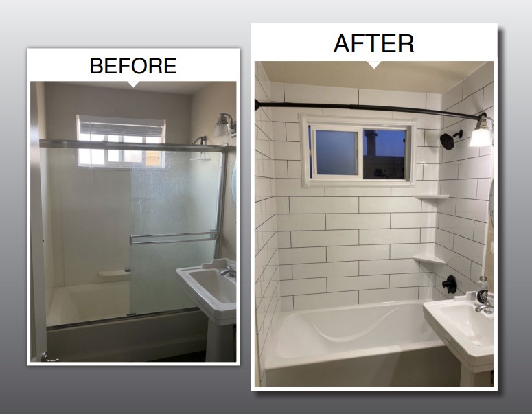 Before and after bathroom remodel by USA Bath — project 2