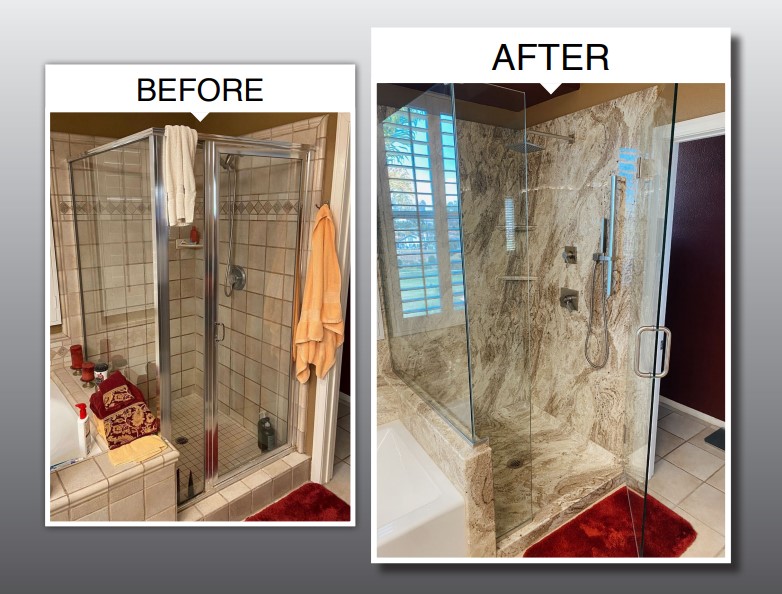 Before and after bathroom remodel by USA Bath — project 3